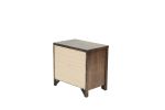 Oak Finish 1pc Nightstand Wooden Bedside Table 2x Drawers Storage Bedroom Furniture