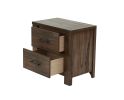 Oak Finish 1pc Nightstand Wooden Bedside Table 2x Drawers Storage Bedroom Furniture