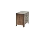 Oak Finish 1pc Nightstand Wooden Bedside Table 2x Drawers Storage Bedroom Furniture