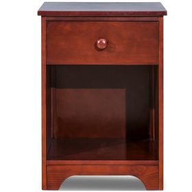 Wooden Accent Table Night Stand Beside Table with Storage Shelf and Drawer Bedside Table Nights