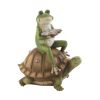 FROG AND TURTLE SOLAR STATUE