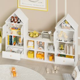 Multi Functional Children's Bookshelf (Color: White)