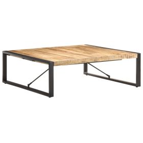 vidaXL Coffee Table 120x120x40 cm Rough Mango Wood (Option: as picture)