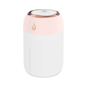 Portable Mini Humidifier; 220ml/330ml; Small Cool Mist Humidifier; USB Personal Desktop Humidifier For Bedroom Travel Office Home (Color: Water Drop Colorful 330ml Pink)