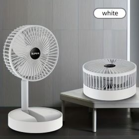 1pc Desk Fan; Desktop Electric Foldable Fan; USB Charging; 3 Speeds Lightweight And Portable; For Home Office Travel Outdoor 800mah (Color: White)