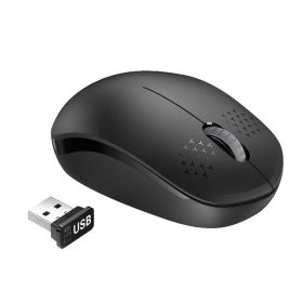 Wireless Mouse, Noiseless Mouse with USB Receiver Portable Computer Mice (Color: Black)