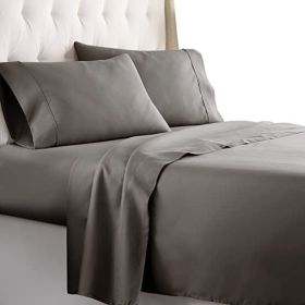 Full Size Sheets Set - Bedding Sheets & Pillowcases w/ 16 inch Deep Pockets - Fade Resistant & Machine Washable - 4 Piece 1800 Series Full Bed Sheet S (Color: grey, Piece Type: 4 Piece 1800 Series Full Bed)