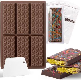 12 Cavities Chocolate Bar Mold Deep with Bags Scraper (Color: style 2)