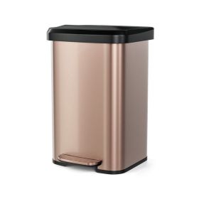 Indoor & Outdoor Household Trash Can with Soft Close Lid (Type: Trash Can, Color: Golden)