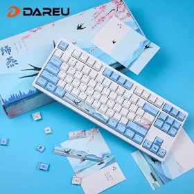 Dareu A87 Spring Swallow Theme 87 Keys Compact Layout Mechanical Gaming Keyboard;  Cherry MX Switch;  PBT Keycaps (Switch: blue)