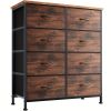 Dresser for Bedroom with 8 Drawers Tall Dresser & Chest of Drawers Fabric Dresser with Wood Top and Sturdy Steel Frame