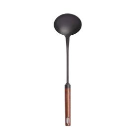 Kitchen Cooking Iron Spatula with Long Wooden Handle(AMZ Shipping) (Type: Style A, Color: Black)