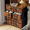 Dresser for Bedroom with 8 Drawers Tall Dresser & Chest of Drawers Fabric Dresser with Wood Top and Sturdy Steel Frame