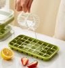 32 Grid Silicone Ice Cube Tray Mould With Lid Shovel Storage Box