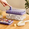 32 Grid Silicone Ice Cube Tray Mould With Lid Shovel Storage Box