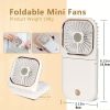 Handheld Portable Fan; Rechargeable Power Bank USB Mini Fan; Small Personal Fan With 3 Speeds; 3000 MAh Battery Operated Foldable Desk Fan; Neck Fan W