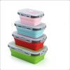 Reusable Pizza Storage Container with  Microwavable Serving Trays - Adjustable Pizza Slice Container to Organize & Save Space - BPA Free, Microwave