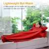 Wearable Fleece Blanket with Sleeves Cozy Warm Microplush Sofa Blanket Extra Soft Lightweight for Adult Women Men 3 Colors