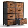 Dresser for Bedroom with 8 Drawers Tall Dresser & Chest of Drawers Fabric Dresser with Wood Top and Sturdy Steel Frame