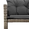 Patio Sofa with Table and Cushions L-Shaped Gray Poly Rattan