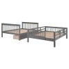 Stairway Full-Over-Full Bunk Bed with Drawer;  Storage and Guard Rail for Bedroom