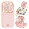 Handheld Portable Fan; Rechargeable Power Bank USB Mini Fan; Small Personal Fan With 3 Speeds; 3000 MAh Battery Operated Foldable Desk Fan; Neck Fan W