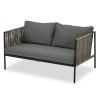 4-Piece Rope Sofa Set with Thick Cushions and Toughened Glass Table, All-Weather Patio Furniture Set For 4 Person With Loveseat