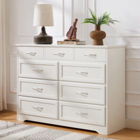 9-drawer Long Dressing Table (Color: White)